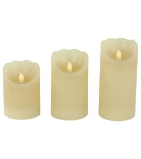 Northlight 3ct LED Cream Pillar Candles
