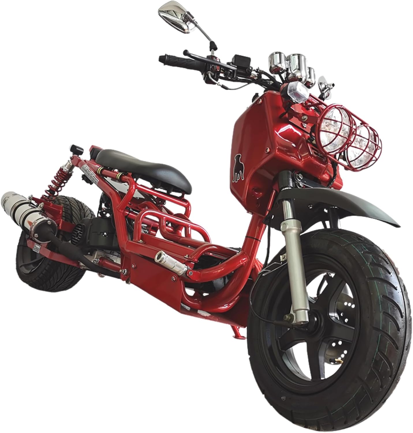 50cc Stretched Scooter Generation 1, Automatic Transmission, PMZ50-19, Wide 205/30-12 Rear Tire, Retro Speedometer, Gas Gauge, Street Legal Moped for Adults, Powerful 49cc GY6 Engine