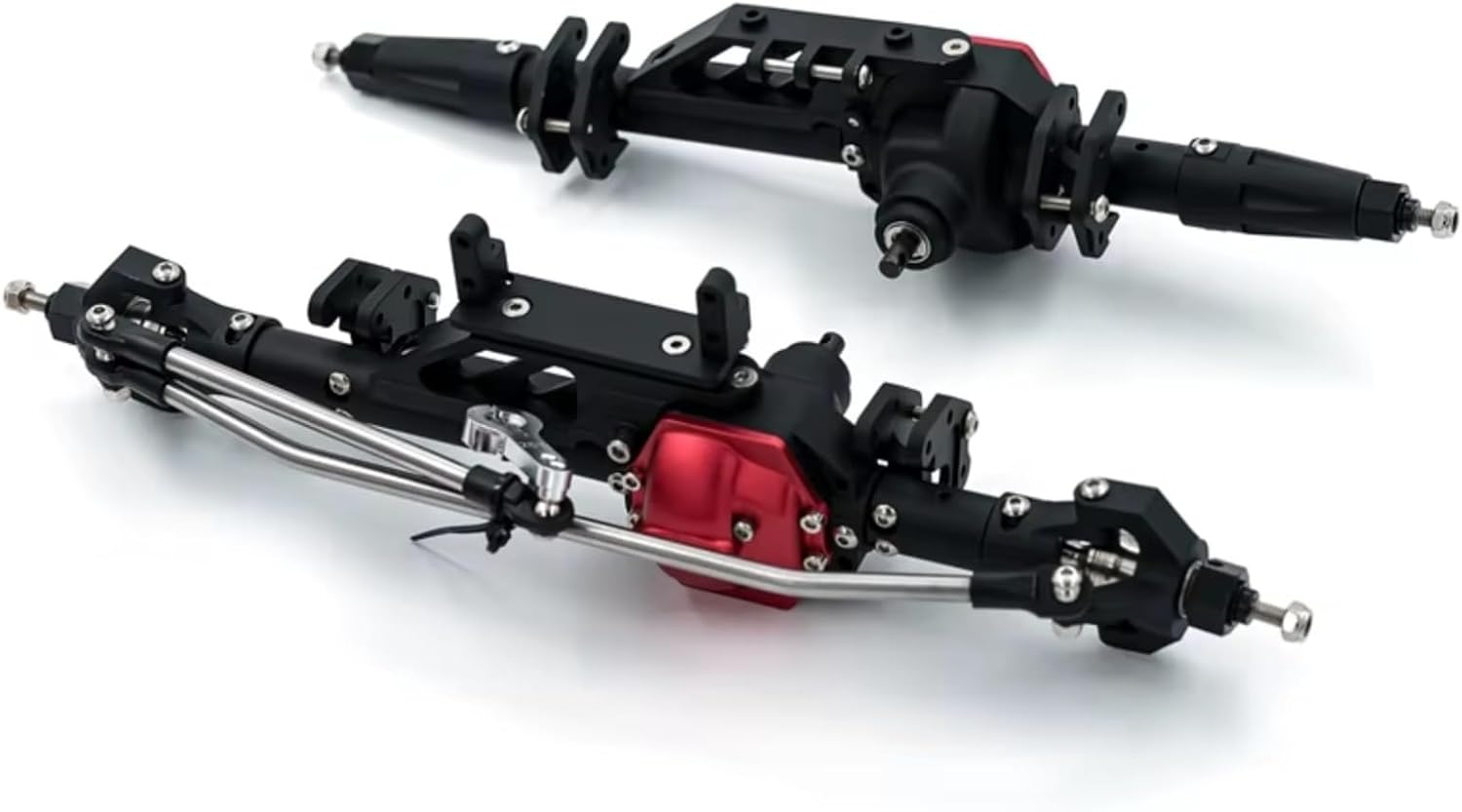 RC Axle Spare Parts For Axial For Wraith 90018 90020 90045 RR10 90048 90053 1/10 Front And Rear Axles Heavy Duty Metal RC Crawler Car Upgrade Part(Black,1set)