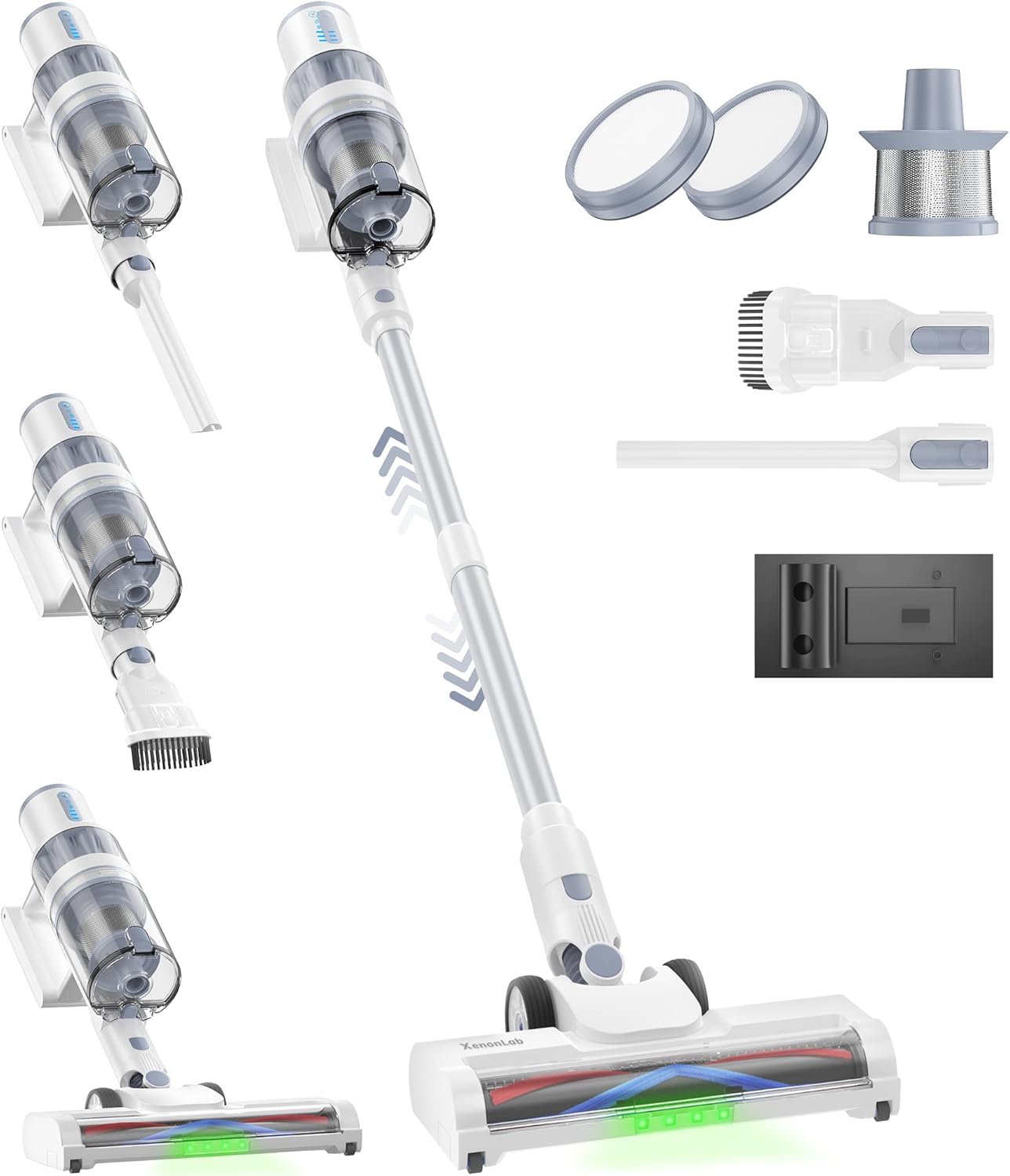 XenonLab Cordless Vacuum Cleaner, 45KPA Stick Vacuum Cleaners for Home, 6-in-1 Rechargeable Lightweight Vacuum, Up to 35Mins Runtime, with Powerful Suction for Carpets, Pet Hair, Hardwood Floors