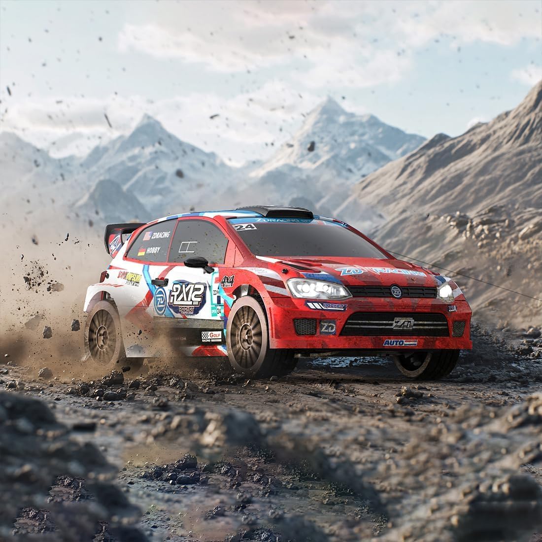 ZD Racing RX12 RC Drifting Car 1/12 4WD Brushless 70KM/H High Speed Sports Cars Vehicle Toy Gift (Red)