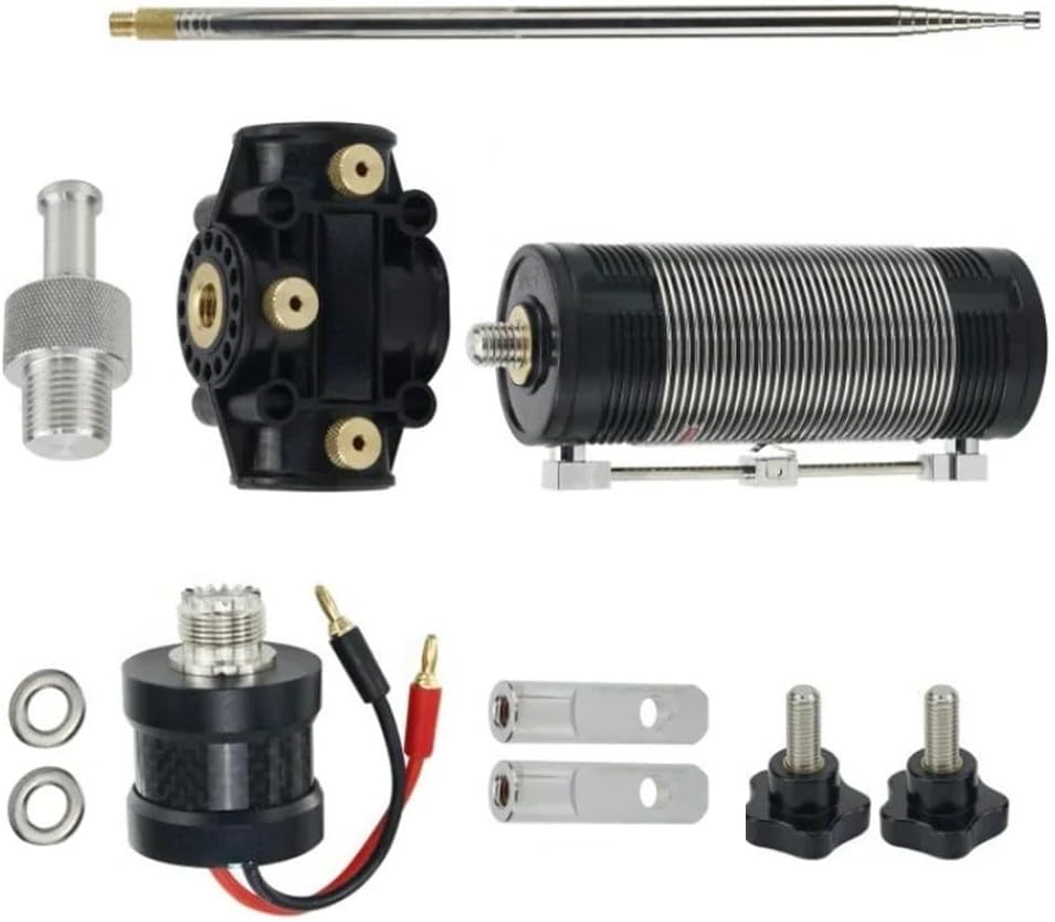 Portable Shortwave Antenna Kit Upgrade for PAC-12 for JPC-7 Amateur Radio Multi-Band Stainless Steel Black Aluminum Construction