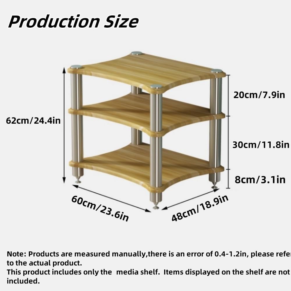 Qivzixamjr Audio Rack Tower with Stainless Steel Frame