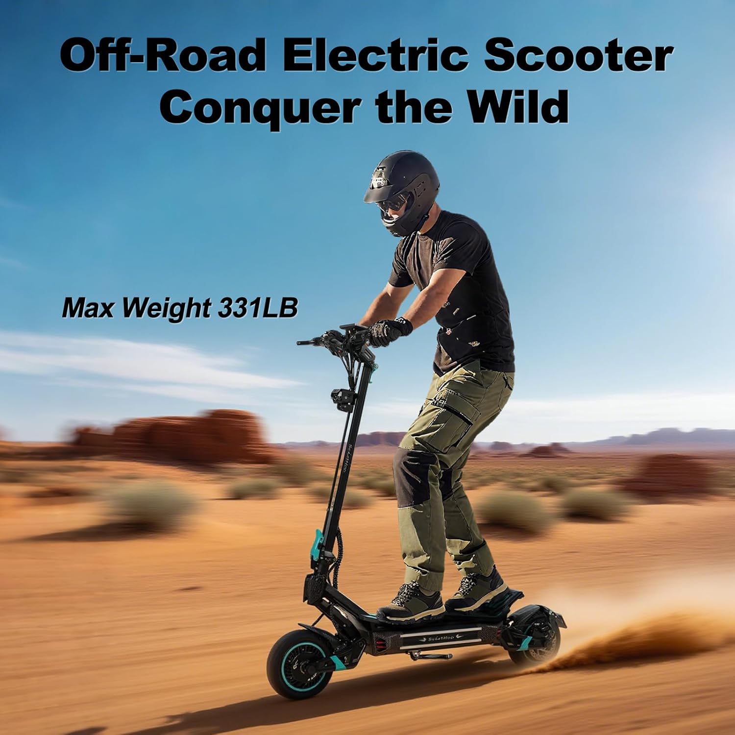 Off-Road Electric Scooter for Adults, E Scooter, Dual 1000W/1200W Motors, 10