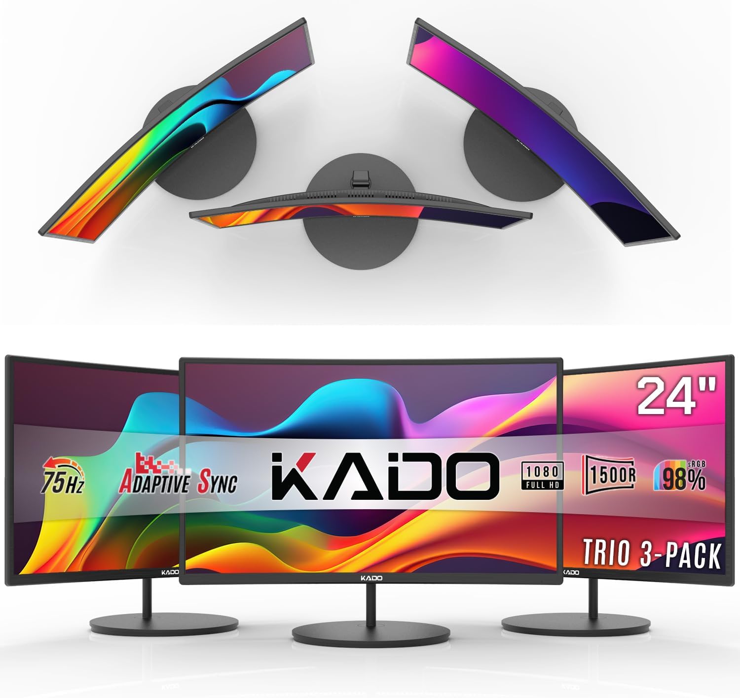 Kado Triple Monitor Setup - 3-Pack 24