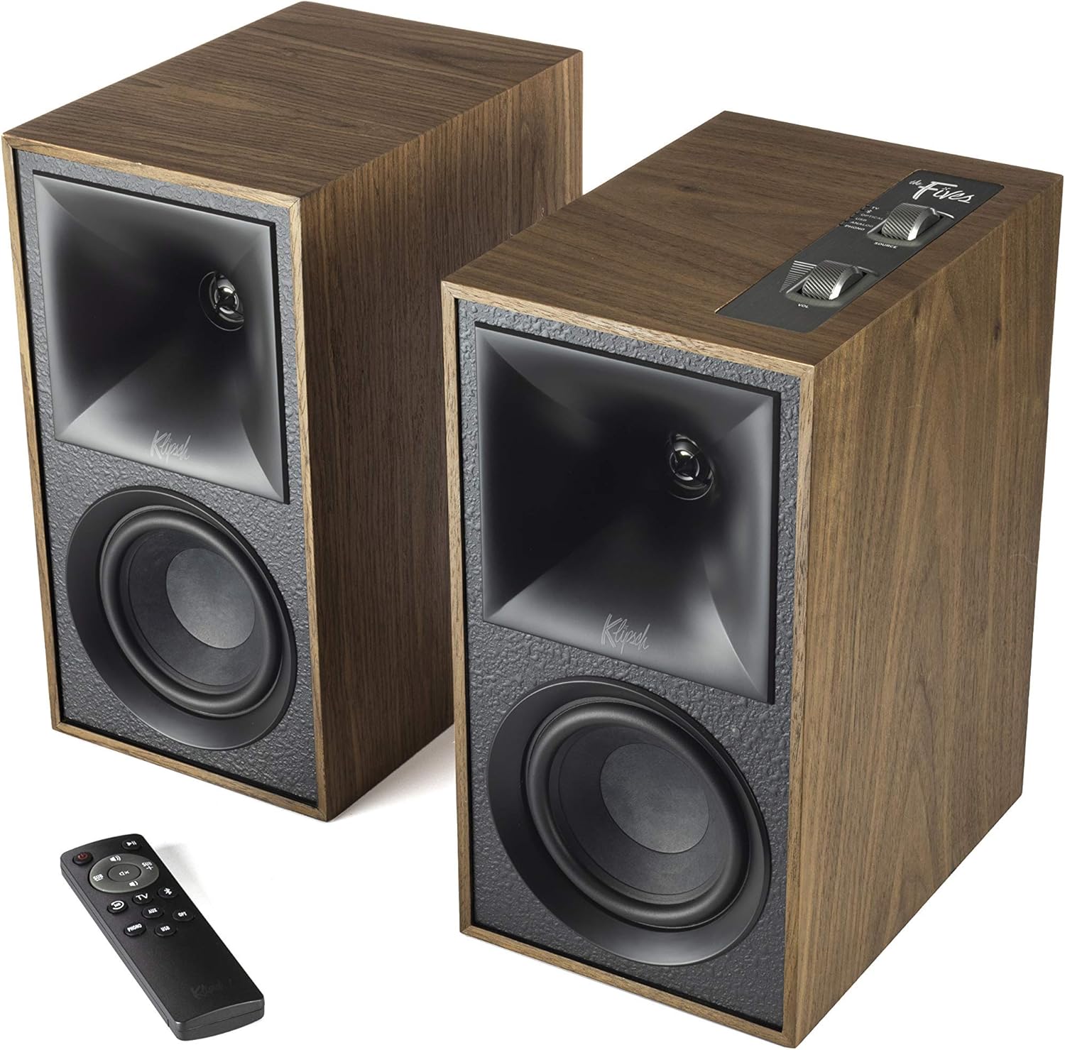 Klipsch The Fives Powered Speaker System with HDMI-ARC - Walnut (Renewed)