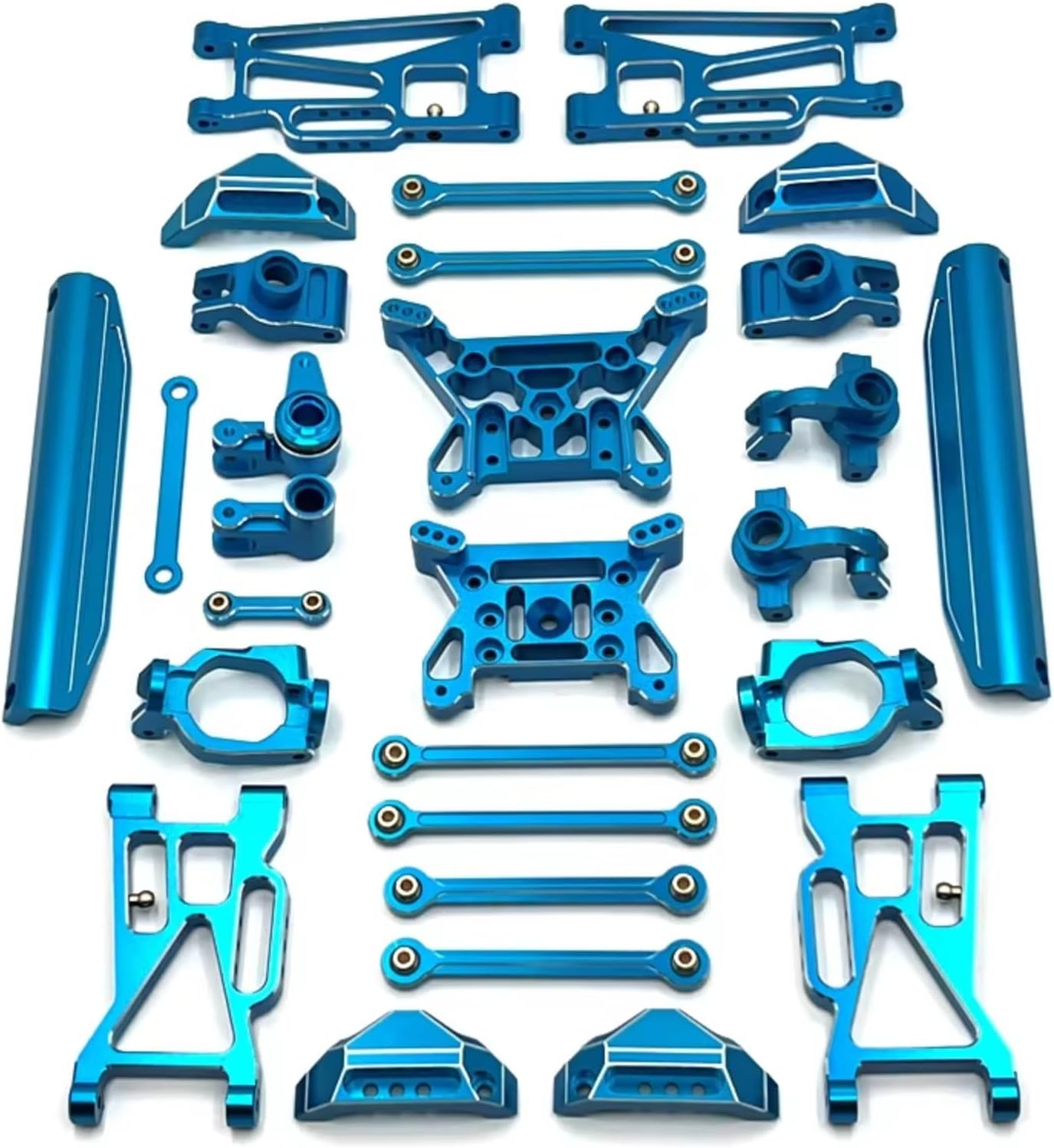 Compatible with MJX 1/10 10208 RC Car Upgrade Parts Metal Front Rear for Swing Arm Steering Cup Hub Carrier Link Rod Shock Tower Set RC Assortment