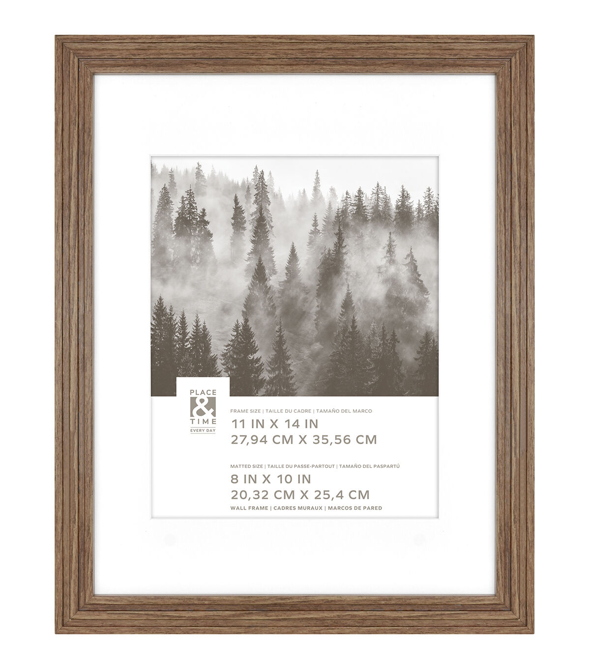 11 x 14 Matted to 8 x 10 Walnut Slat Wall Frame by Place & Time