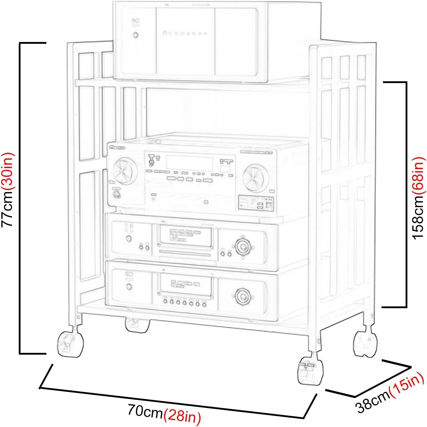2 3 4-tier Av Media Stand Corner Shelf