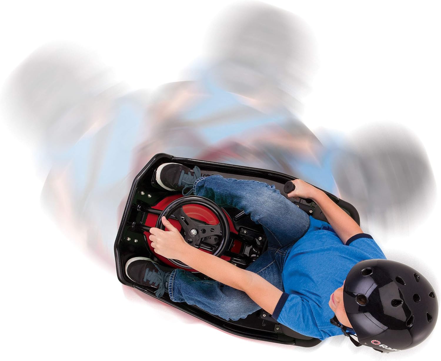 Razor Crazy Cart DLX - 24V Electric Drfting Go Kart - Enhanced Drift Bar, Brodie Knob Steering, Variable Speed, Up to 12 mph,Black/Red