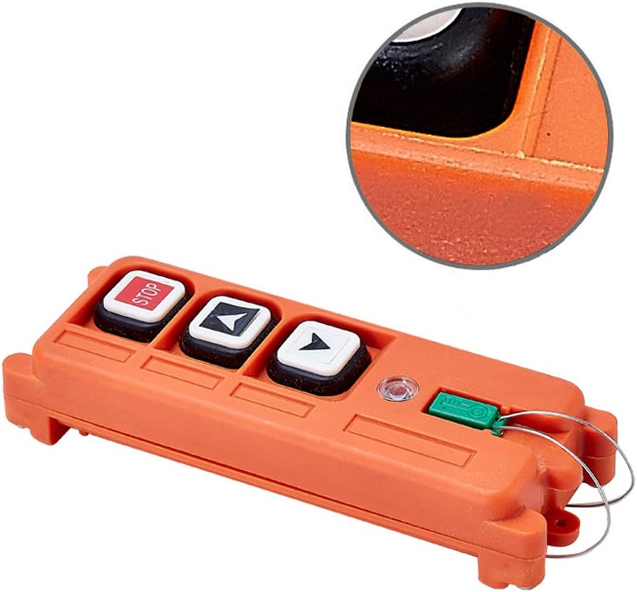 2 Key Crane Industrial Radio Remote Control Wireless Transmitter Stop Button Switch F21-2S AC/DC 65-440V (2 Transmitter+1 Receiver)