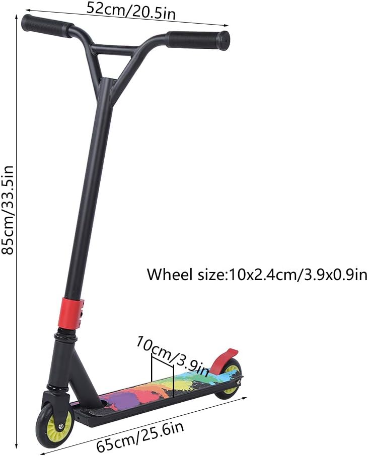 Lightweight Portable Stunt Scooter, Adult Scooter Set with Aluminum Alloy Wheels, Elastic PU Wheels and ABEC 7 Bearings, Black Scooter for Commuting, Travel and Adventure