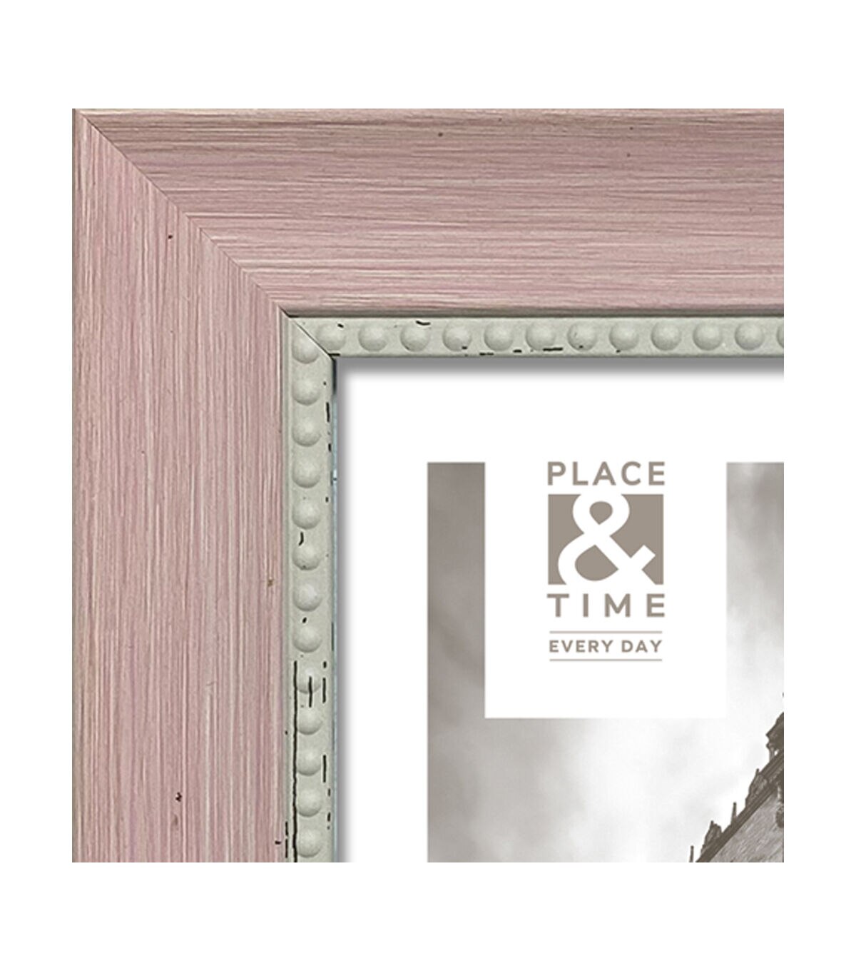 4 x 6 Pink With Beaded Accent Tabletop Picture Frame by Place & Time