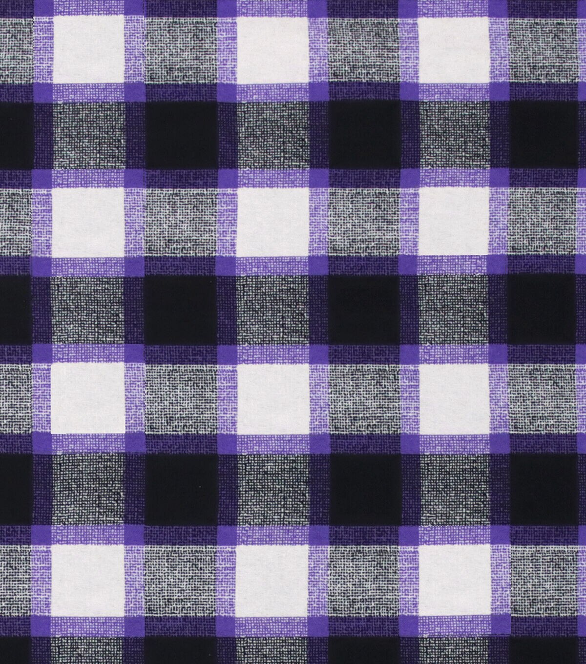 Purple Black Textured Check Super Snuggle Flannel Fabric