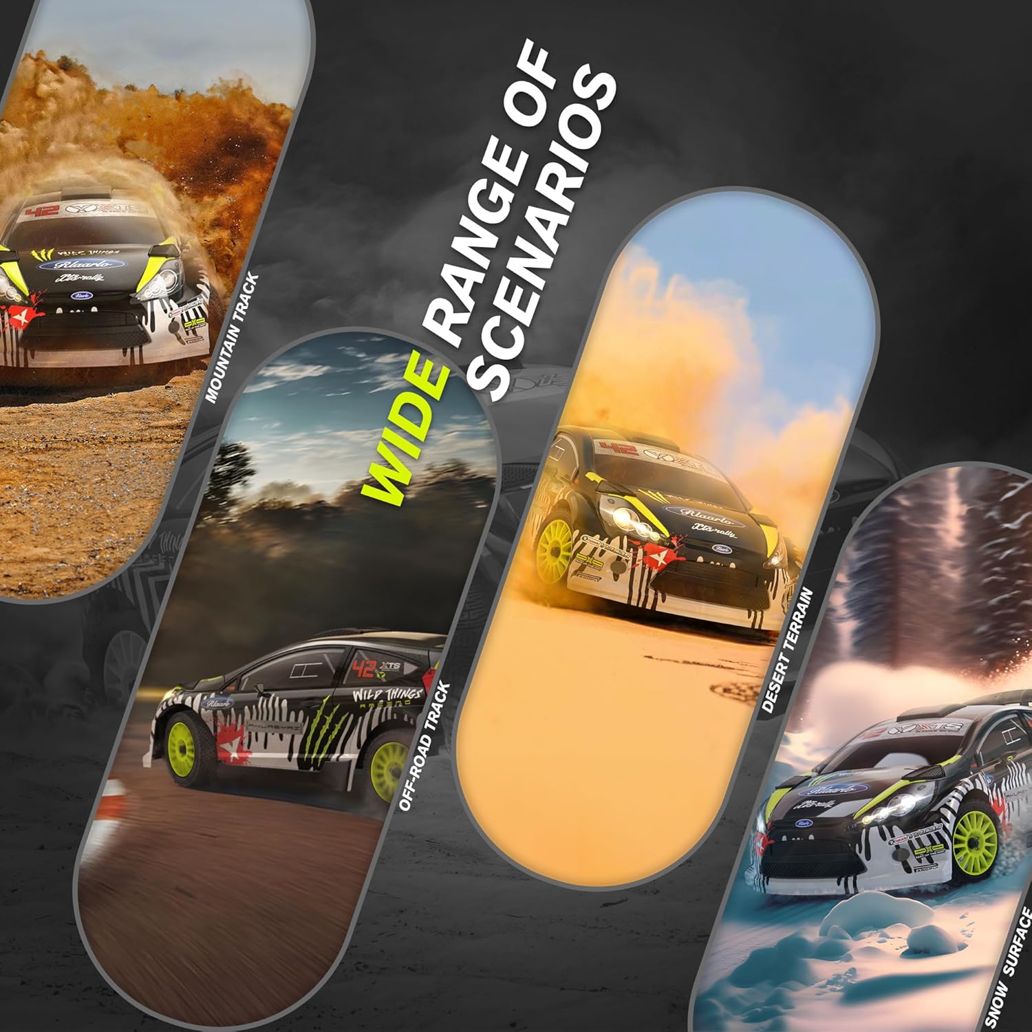 RIAARIO 1/10 Brushless RC Cars, 50 MPH Rally Car, Gyro, 4WD Monster Truck, 8+ Ages