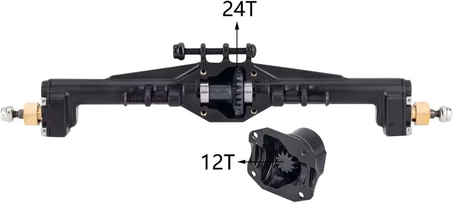 RC Car Parts Compatible with TRX4M Upgrade Parts CNC Widen Portal Axles with Lay Down Servo Mount Links for 1/18 RC Crawler Car