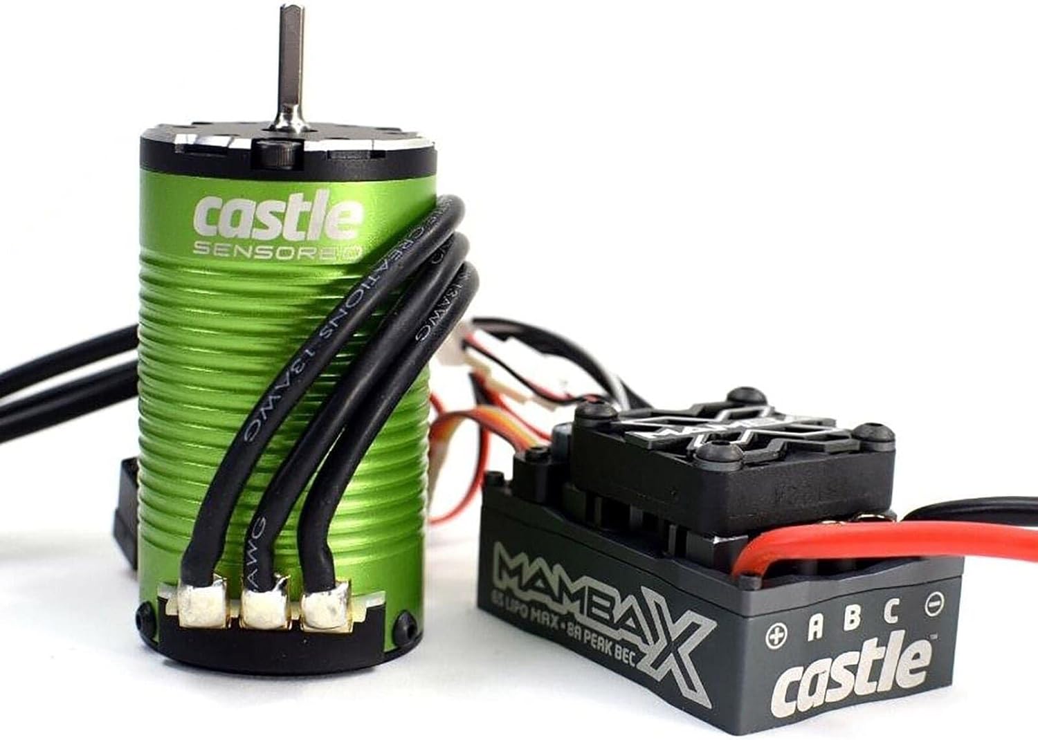 Castle Creations Mamba X SCT Brushless ESC / 1412-2100KV 5mm Sensored Motor Combo, CSE010015515, Black