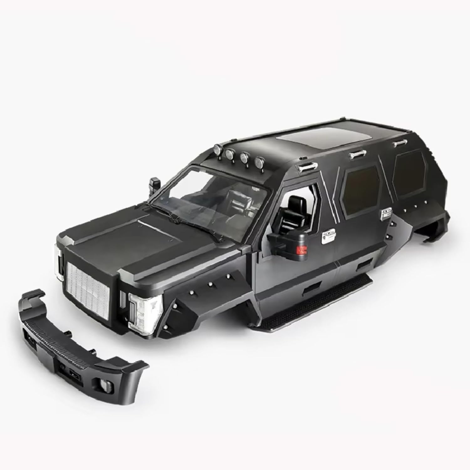 RC Upgrade Accessories for Axial for SCX10 for TRX-4 1/10 324mm Wheelbase Hard Plastic Off-Road Body Shell George Patton RC Car Upgrade Parts Accessories(Black)