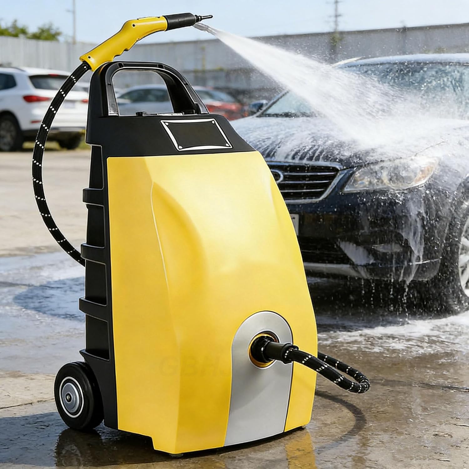 GBHJJ 3000W High Pressure Steam Cleaner – Portable steam Cleaner with 3.5L Water Tank, w/Continuous Steam,6 Accessories & 40 - sec Heat - Up for Home,Car Washing & AC Cleaning Yellow