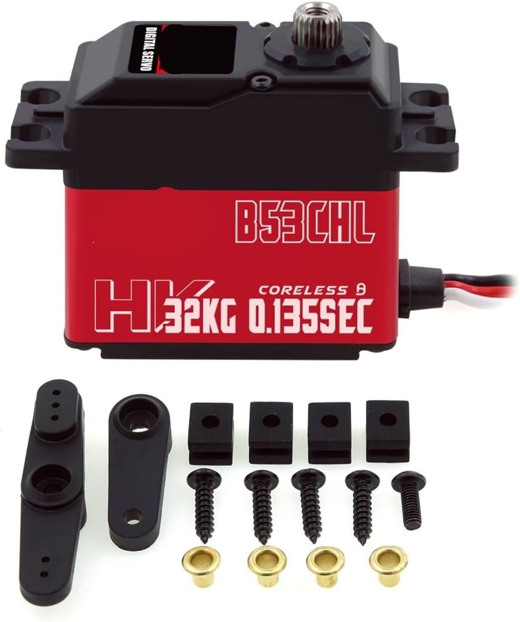 B53BHL V2 B53CHL V2 31KG 32KG Magnetic Waterproof Coreless Torque Fast Programmable Brushless Standard Remote Control Servo(B53BHL V2 31kg Set2)