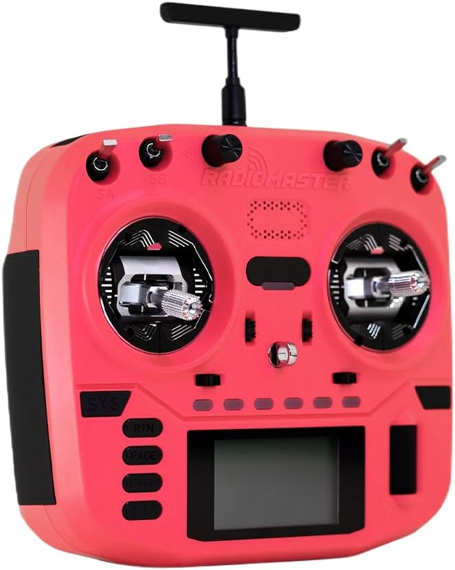 RadioMaster Boxer Crush EdgeTX 2.4G 16CH Transmitter Radio Control ExpressLRS RF System with AG01 Hall Gimbals (Cherry Red-ELRS M2)
