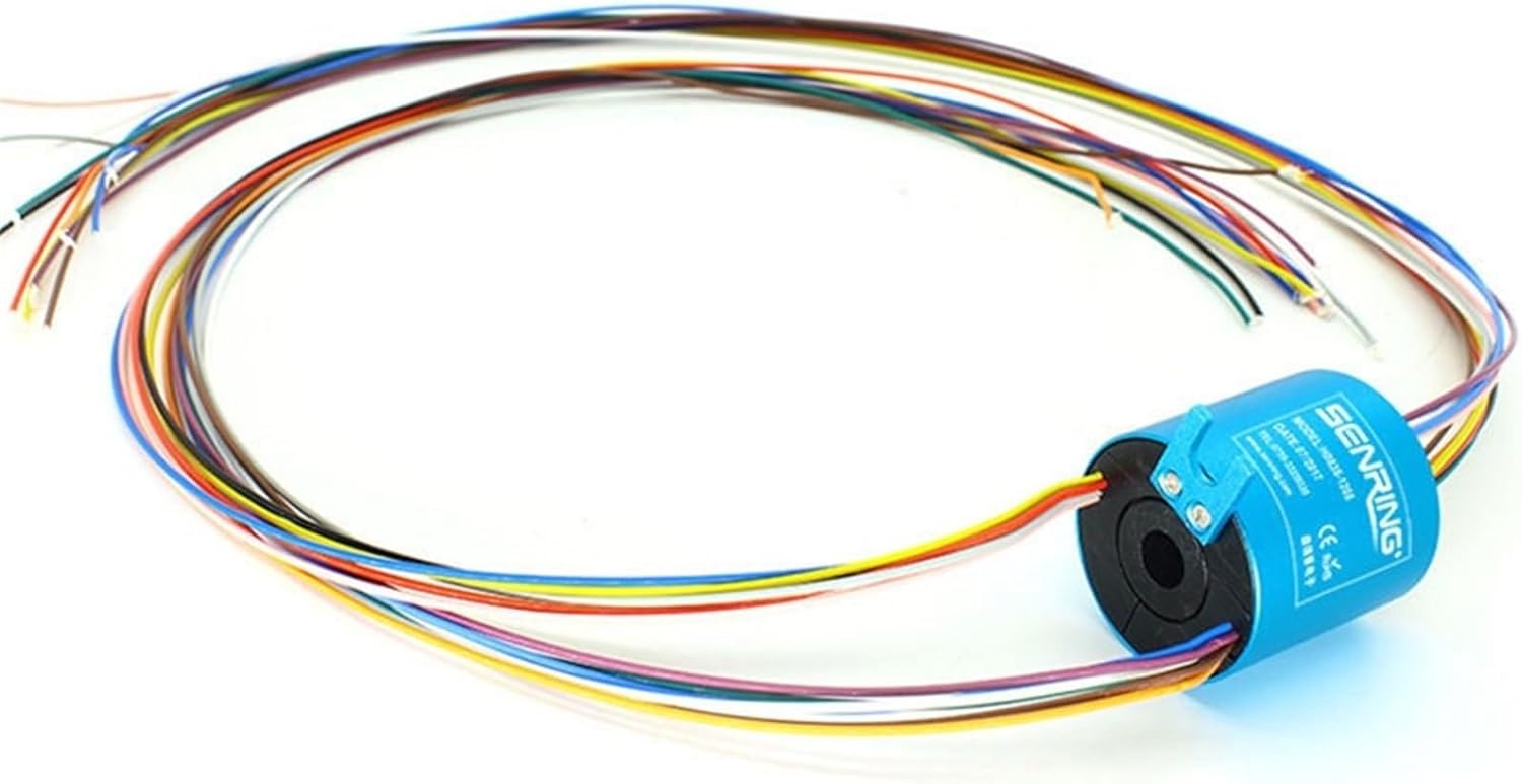 Mini Bore Slip Ring with Flange 8mm Hole Size OD 35mm Electrical Slip Ring 6/12 Circuits 5A Signal Transmission(8X35mm 12CH 5A)