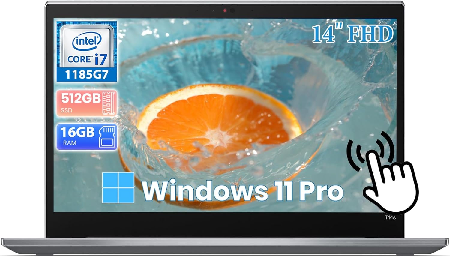 Lenovo ThinkPad T14s Gen 2 Touchscreen Laptop 14-inch FHD, Intel Core 11th Gen i7-1185G7, 16GB RAM, 512GB SSD, Backlit KBL, Fingerprint, HDMI, Windows 11 Pro (Renewed)