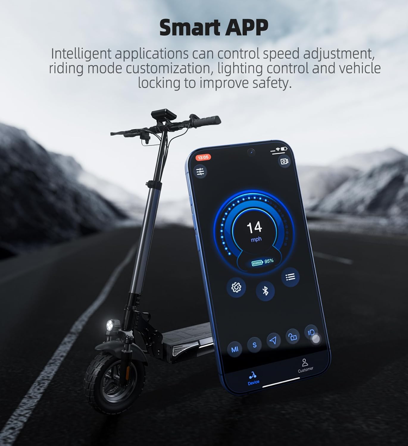 Electric Scooter for Adults, 1000W Powerful Motor with 28 MPH Top Speed & 28 Miles Long Range, 10