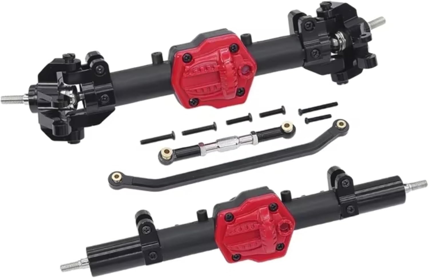 RC Axle For MN128 G500 MN86KS MN86S MN86 1/12 Front Rear Differential Straight Axle With Diff Gear For Rc Crawler Car Upgrade(Black,Set)