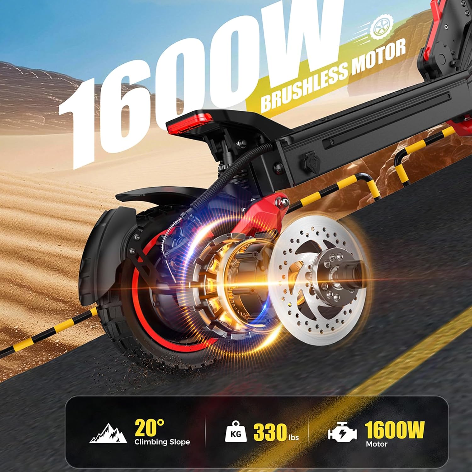 Electric Scooter, 22/23.6/25/30/31/34/37/62 Miles Long Range, Top Speed 19/22/28/34/60 MPH, 8.5