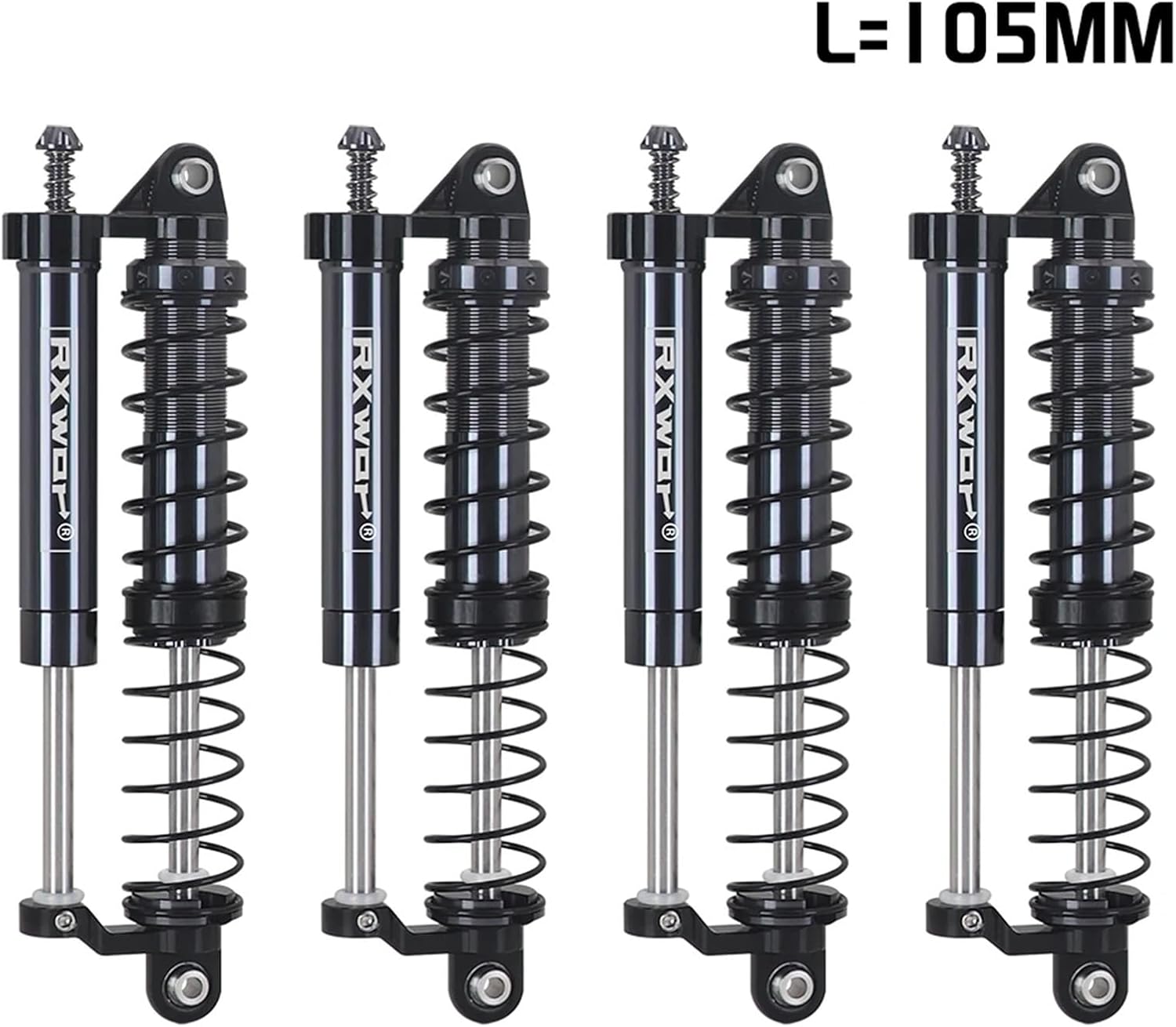 Adjustable oil L=105mm metal negative pressure double shock absorber, suitable for 1/8 Rc track H8h Yikong off-road vehicle(Dark Grey)