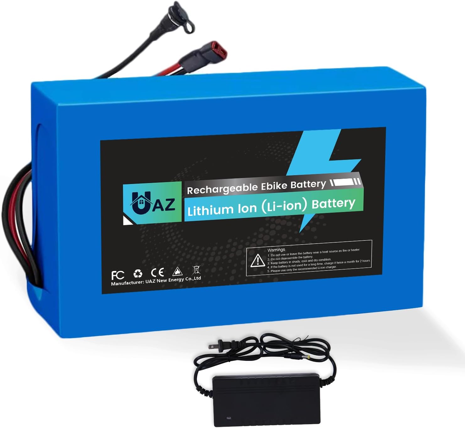 UAZ 36V 48V Lithium Battery Pack 10AH 14AH 16AH 20AH with 30A BMS,1500+ Cycles, T-Plug for 0-1200W Motor, for Ebike, Scooter, Electric Bicycles,Tricicycle and More (36V20AH-C)