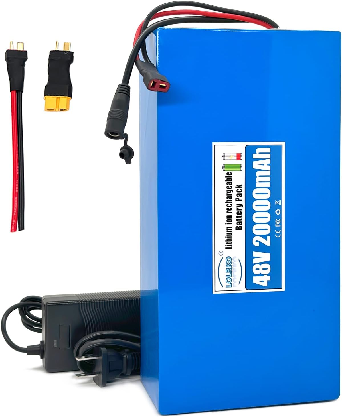 48V Ebike Battery Built-in 20A BMS,Waterproof Design,Lighter Weight, Higher Energy Density,Perfect for Electric Bikes, Tricycles, Electric Motorcycles, Scooters(48V-20AH Battery with Charger)