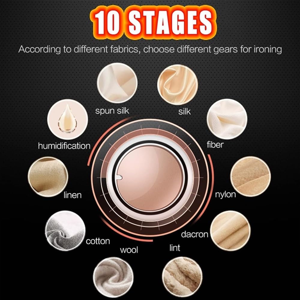 Professional Vertical Garment Steamer Double Pole Stretchable with 70-Ounce Water Tank Built-in Ironing Board and Garment Hanger Household Small Iron Handheld Ironing