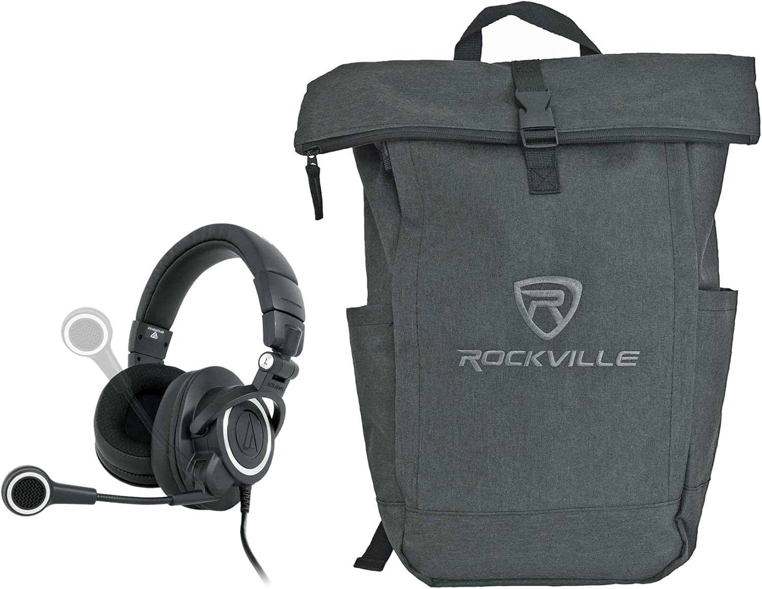 Audiosavings ATH-M50XSTS-USB Bundle: StreamSet Headset and Mic Plug-and-Play USB-C, Free RPAK Charcoal Backpack Padded Laptop Pocket, 2 Items