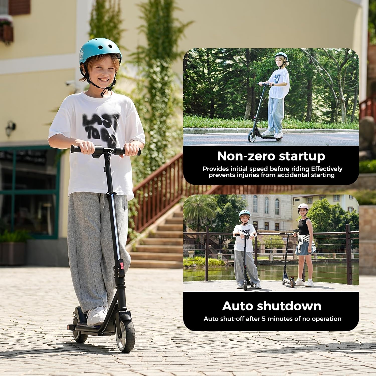 iScooter IK3Max Electric Scooter for Kids Ages 8+, Bluetooth, Horn, LED Display,3 Adjustable Speeds & Heights for Tweens, Foldable