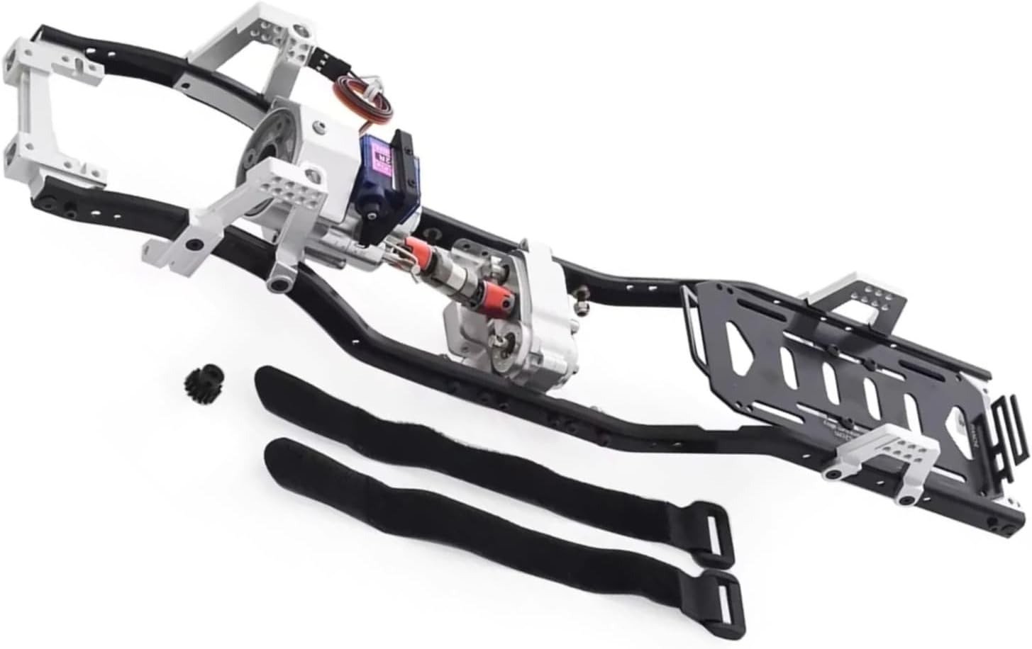 RC car Components Compatible with Axial for SCX10 90046 1/10 RC Car Parts – 313mm Wheelbase Metal Frame Kit with Pre-Installed Double-Speed Gearbox