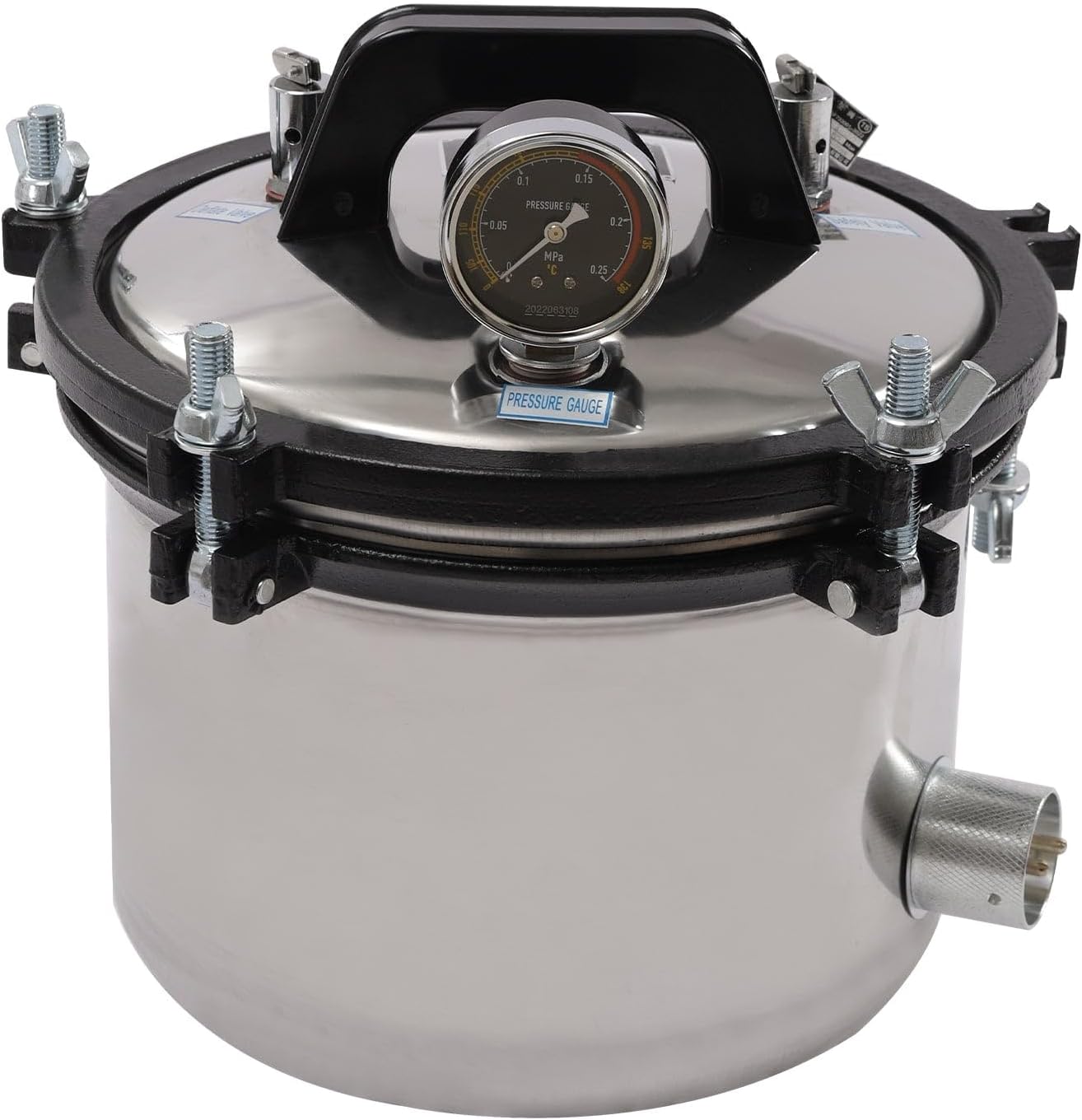 ZY-260 Steam Cleaner 8L, Thickened 304 Stainless Steel Double Valve, Anti-Dry Burn, High Pressure Steam Cleaner for Laboratory Equipment, 110V US Standard, Scientific Research