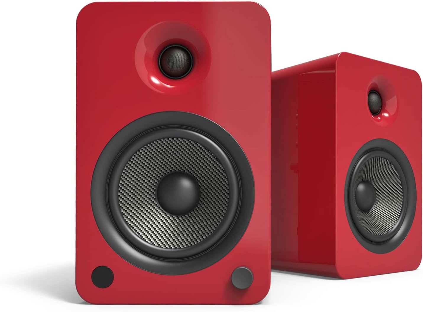 Kanto YU6GR Powered Bookshelf Speakers with Bluetooth and Phono Preamp | Pair | Gloss Red