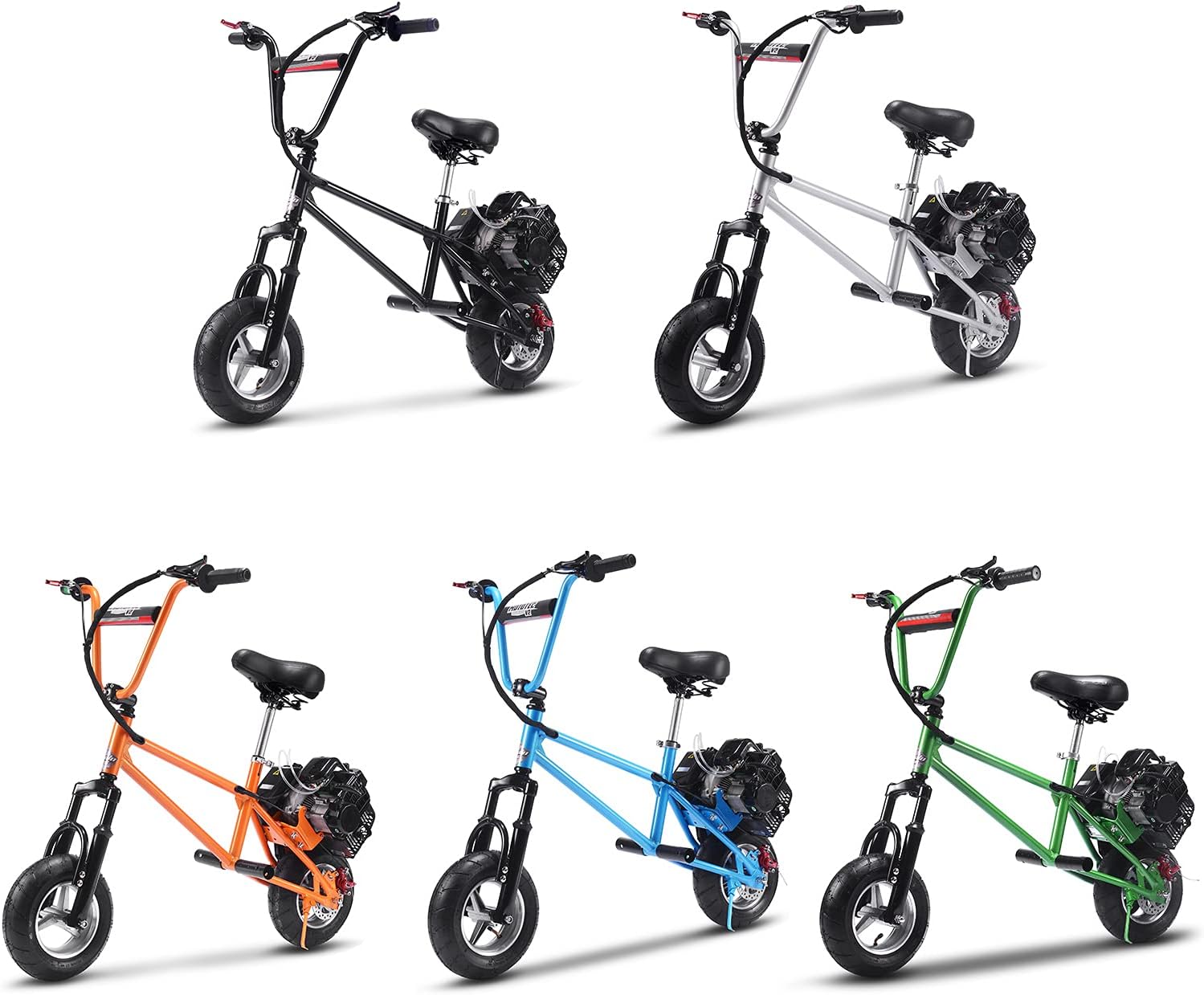 Gas Mini Bike V2 2-Stroke, Air Cooled, Adult Super Scooter, Gas Youth Mini Cross Country Bike, Motorcycle Cross Country Bike, EPA Approved, 13+ Years Old