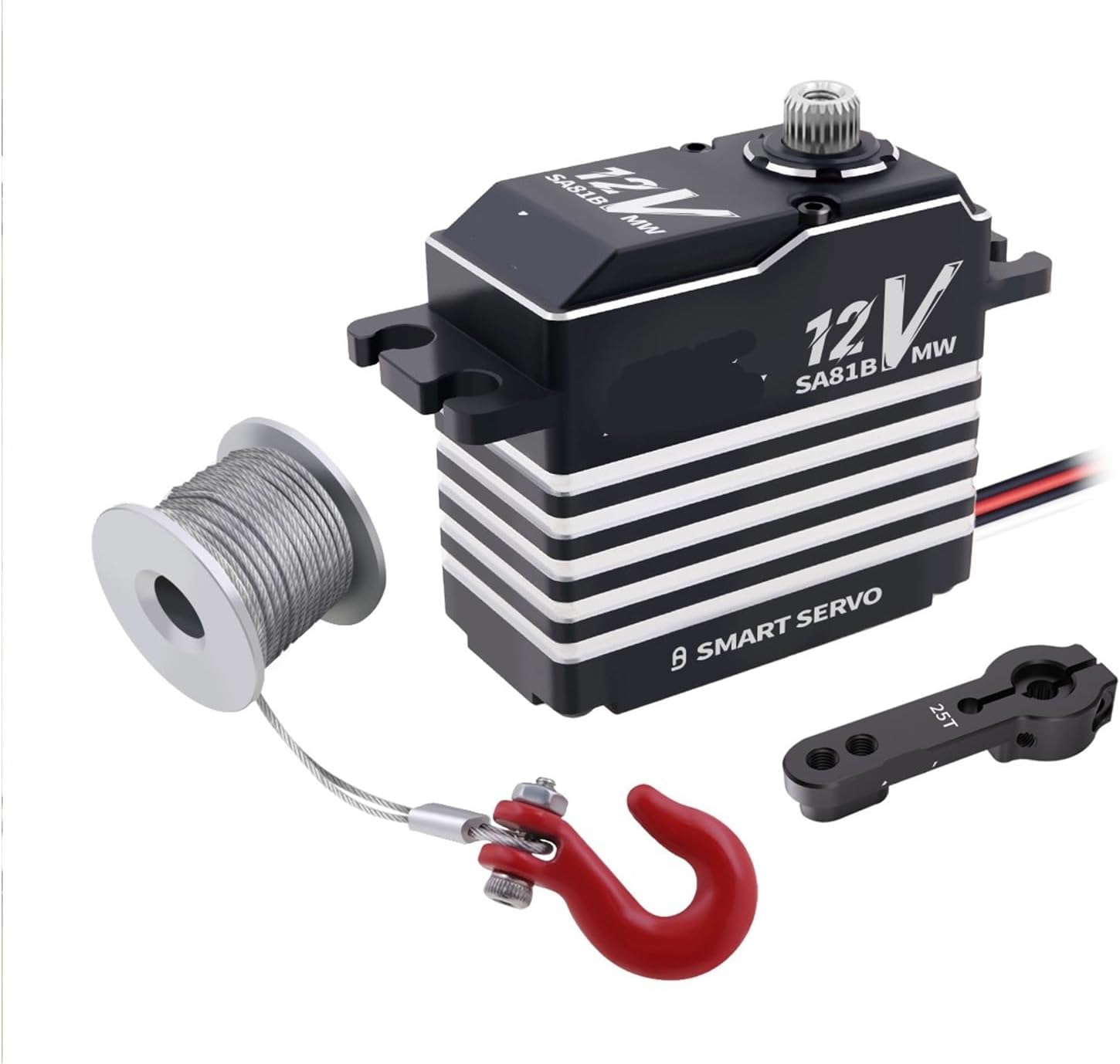 Smart Servo SA81BV 48KG Steel Gear Waterproof Programmable 360 ​​Degree Brushless Servo Suitable for 1/8 1/10(Winch Mode Set3)