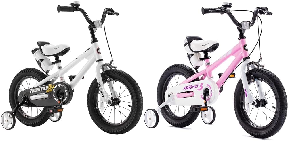 Royalbaby Freestyle Kids Bike Bundle 14 16 Inch Childrens Bicycles with Training Wheels Toddlers Boys Girls Beginners Ages 3-7 Years