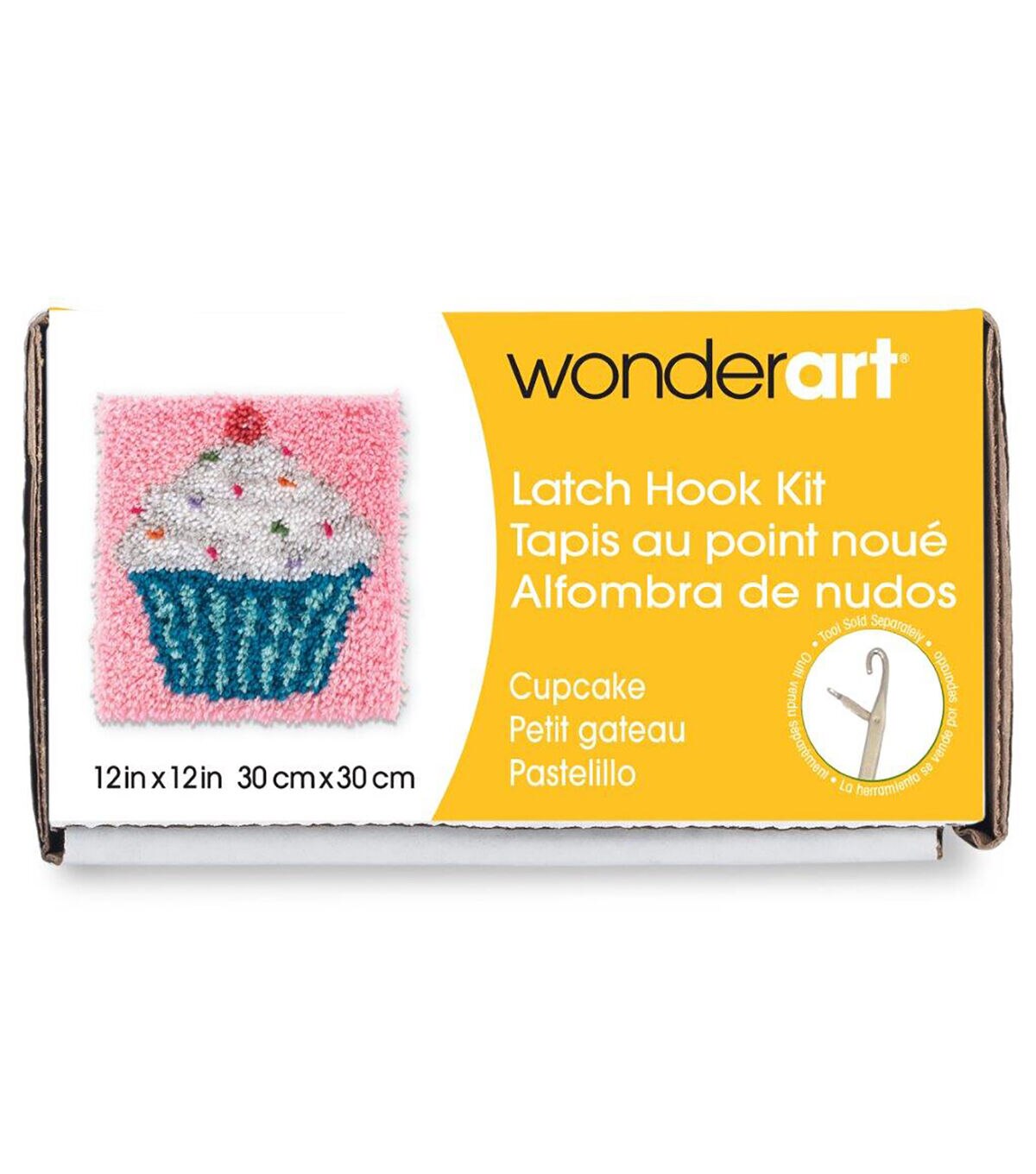 Wonderart Latch Hook Kit 12X12 Cupcake