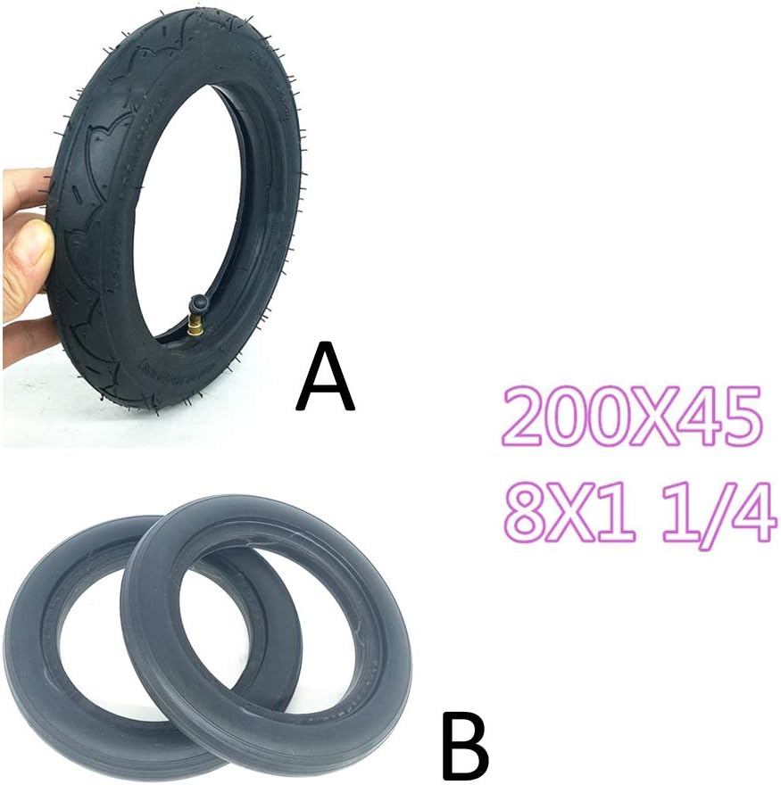 8 Inch 200X45 Off-Road Electric Scooter Tires, Non-Slip, Wear-Resistant, Suitable for Solid and Pneumatic Tires (A)