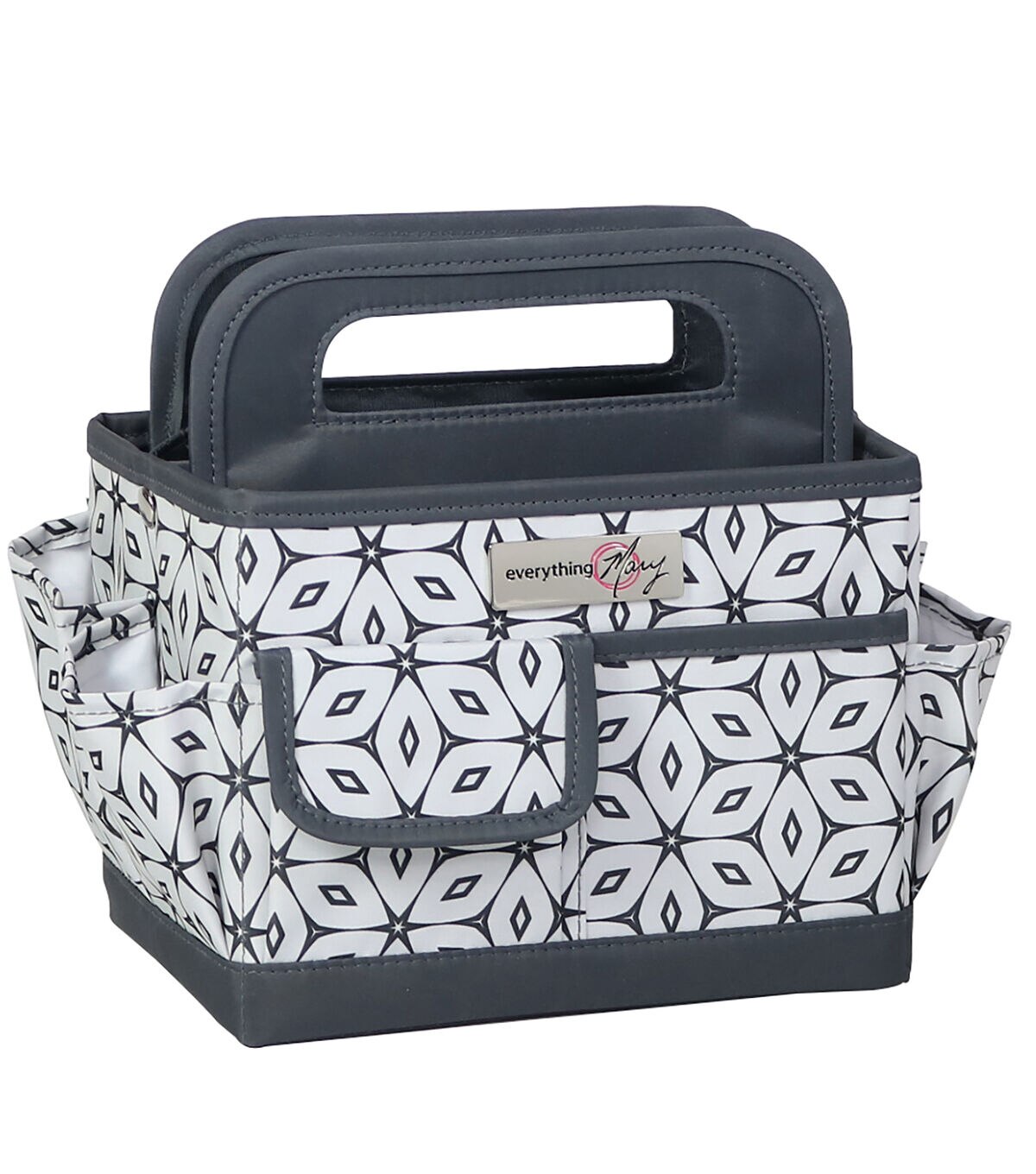 Everything Mary 8 Gray & White Geometric Collapsible Craft Caddy
