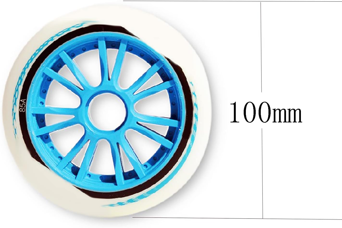 Inline Skate Wheels for Outdoor Indoor 85A Inline Hockey Replacement Wheels Low Noise Wear-Resistant PU Wheels 100mm 110mm