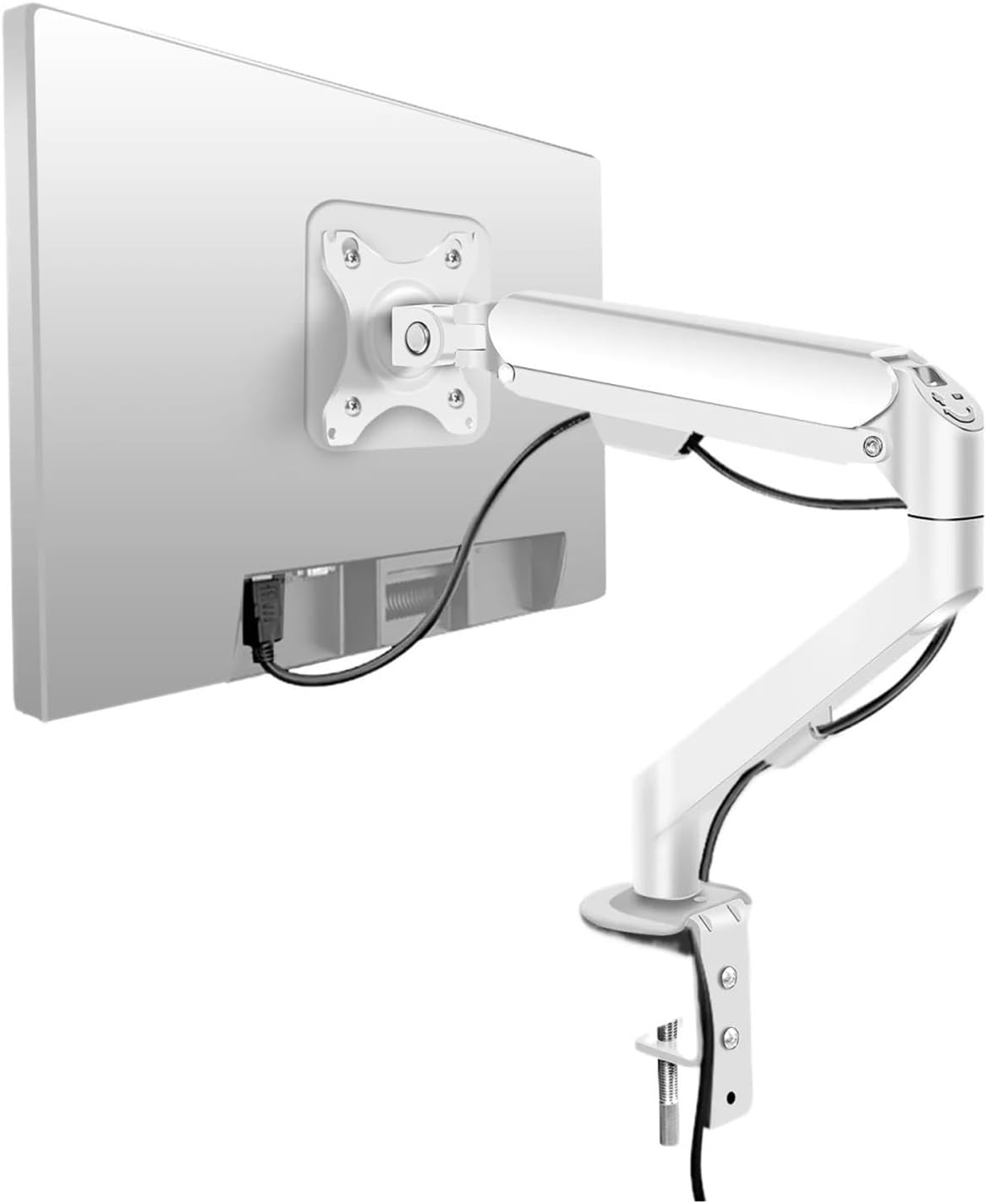 17-34 inch desktop gas spring monitor arm bracket articulated full-motion support rod TV bracket computer bracket(M5 Black)