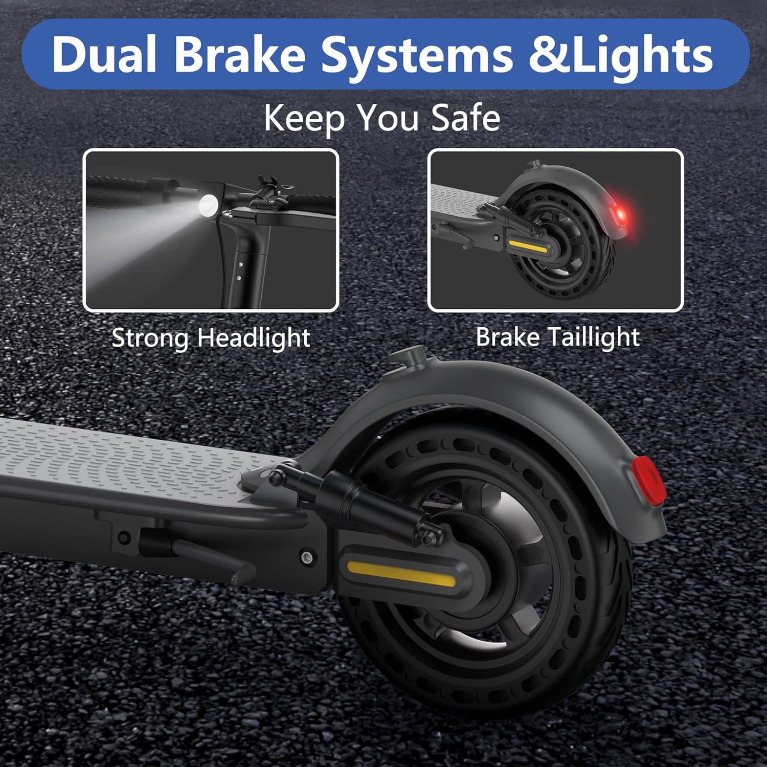 NAVIC Electric Scooter Adults,Max 19/27/49 Miles Ranges,Top Speed 19/22 mph,350/500W Peak Motor, Folding E-Scooter with Dual Braking Dual Suspension