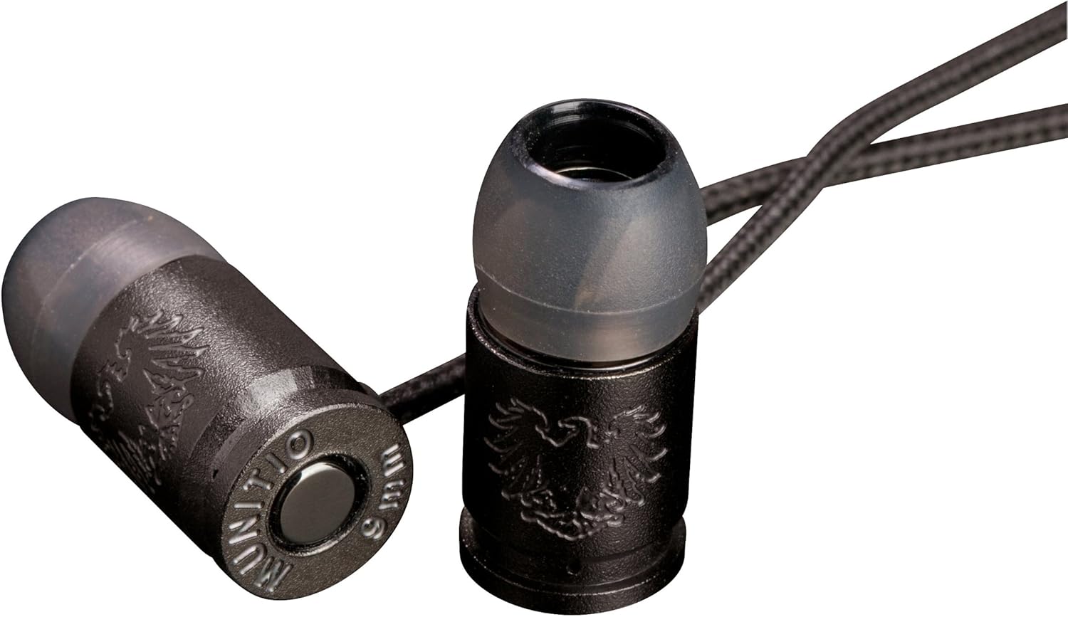 Munitio NINES Tactical Earphones with 1 Button Universal Mic Control - Black