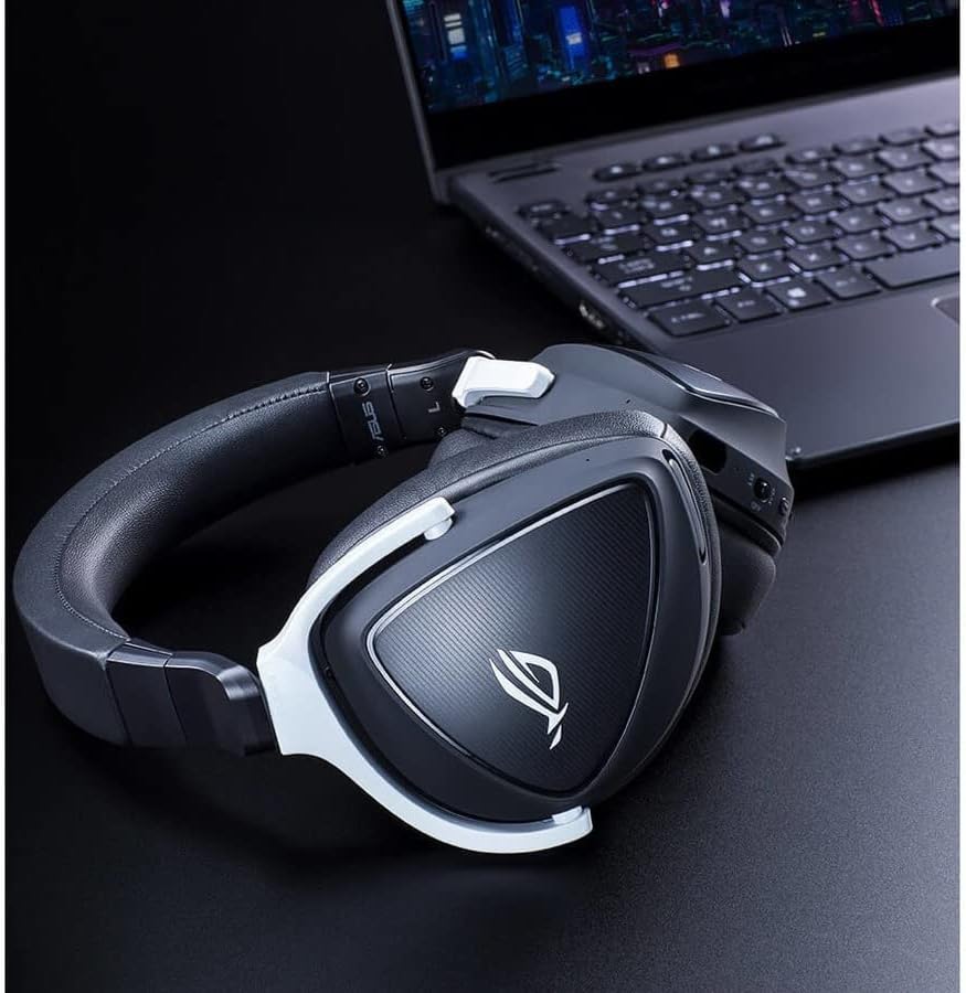 ASUS ROG Delta S Wireless Gaming Headset, Black, 50mm Drivers, AI Beamforming Mic, Low-Latency Bluetooth, USB-C, 3 Hours of Use, IPX4 Water Resistance